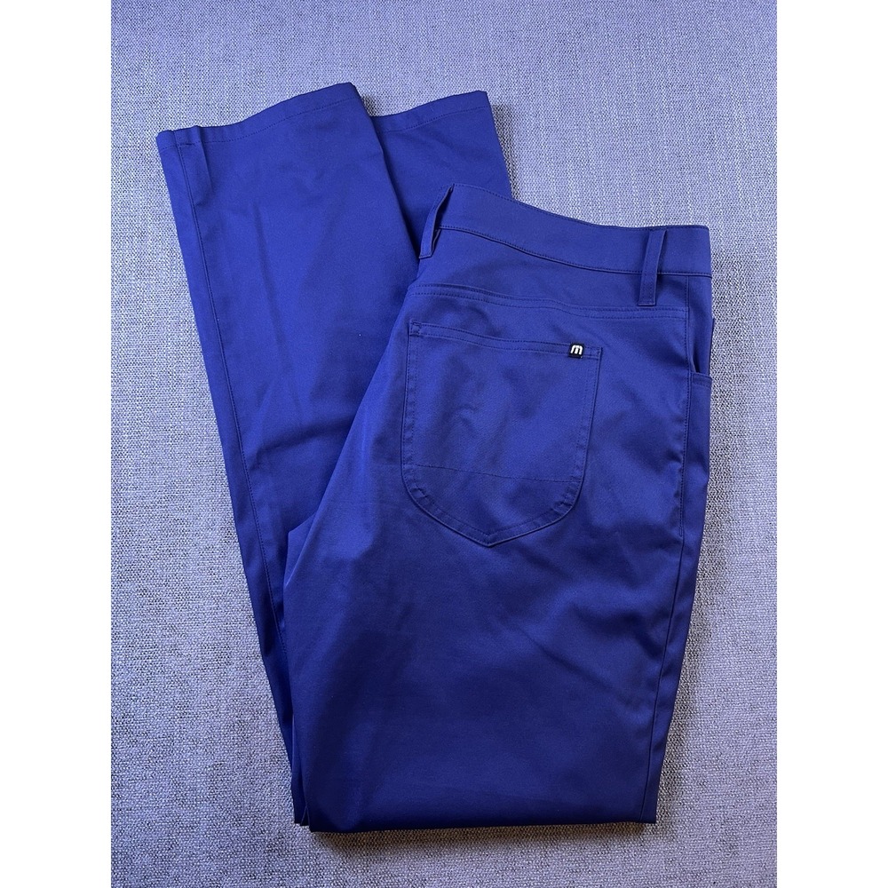 Travis Matthew Golf Pants Men 36x32 Blue Lightweight Wicking Straight Chino